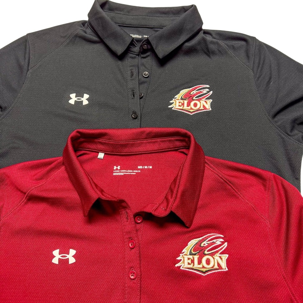 Elon Phoenix Shirt Womens‎ Medium Black Red NCAA College Under Armour Polo Lot 2